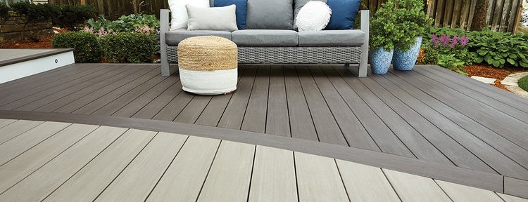 AZEK Deck Color Combinations Vintage Collection in Coastline and Dark Hickory