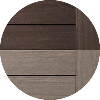 TimberTech AZEK Vintage Collection Dark Hickory Coastline Stack Swatch AZEK Deck Color Combinations