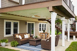 DrySpace Under Deck Water Management System with TimberTech PRO Reserve Collection Decking in Dark Roast