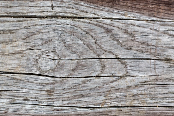 Distressed wood decking close-up