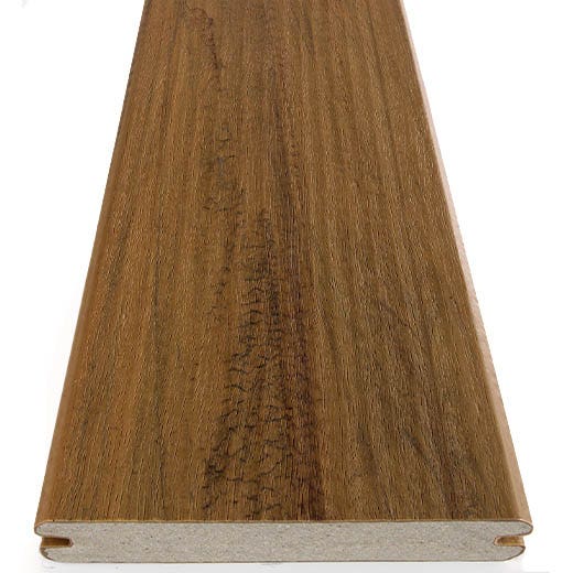 Composite decking material is a combo of synthetic deck material and wood fibers