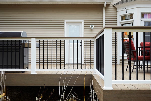 TimberTech PRO Legacy Collection Pecan Deck & Classic Composite Series Drink Rail