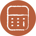 Illustrated icon of a calculator.