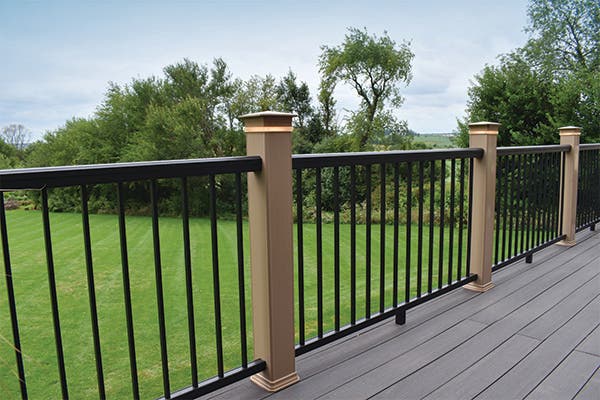 Minimalist deck railing with Impression Rail Express Infill & Radiance Rail Post
