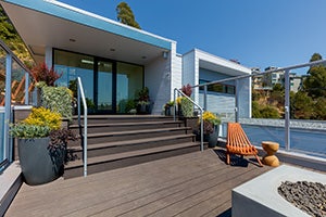 Gray composite decking fits any style