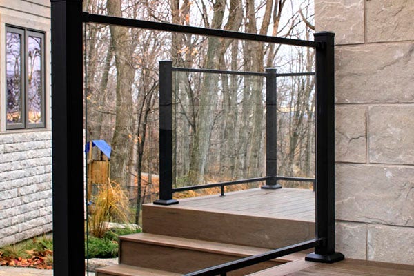 Choose glass panels for a modern railing infill