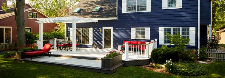 Modern deck designs with built in features