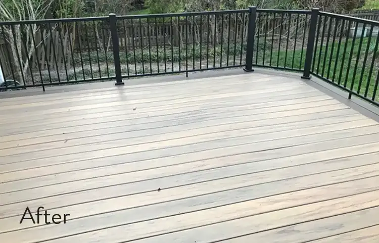 After: TimberTech decking looking brilliant in color without any staining