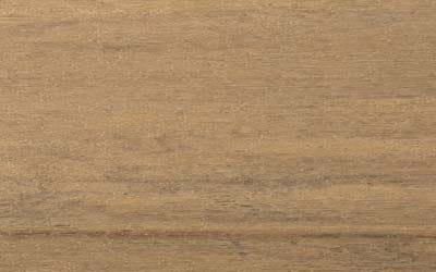 Close up decking board swatch of Weathered Teak from the Advanced PVC product line