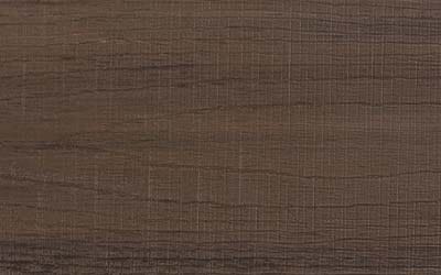 Close up decking board swatch of American Walnut from the Advanced PVC product line