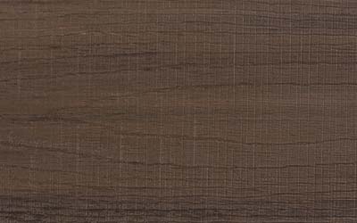 Close up decking board swatch of American Walnut from the Advanced PVC product line