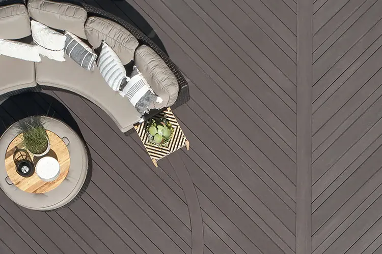 Some TimberTech decking collections have multiwidth deck boards available for creative decking designs