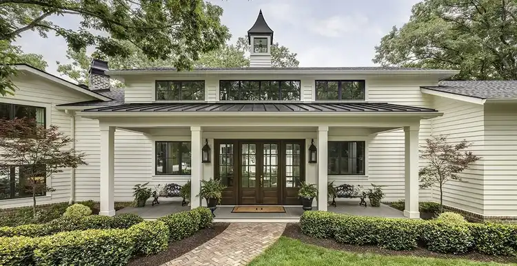 Front of house with gray porch