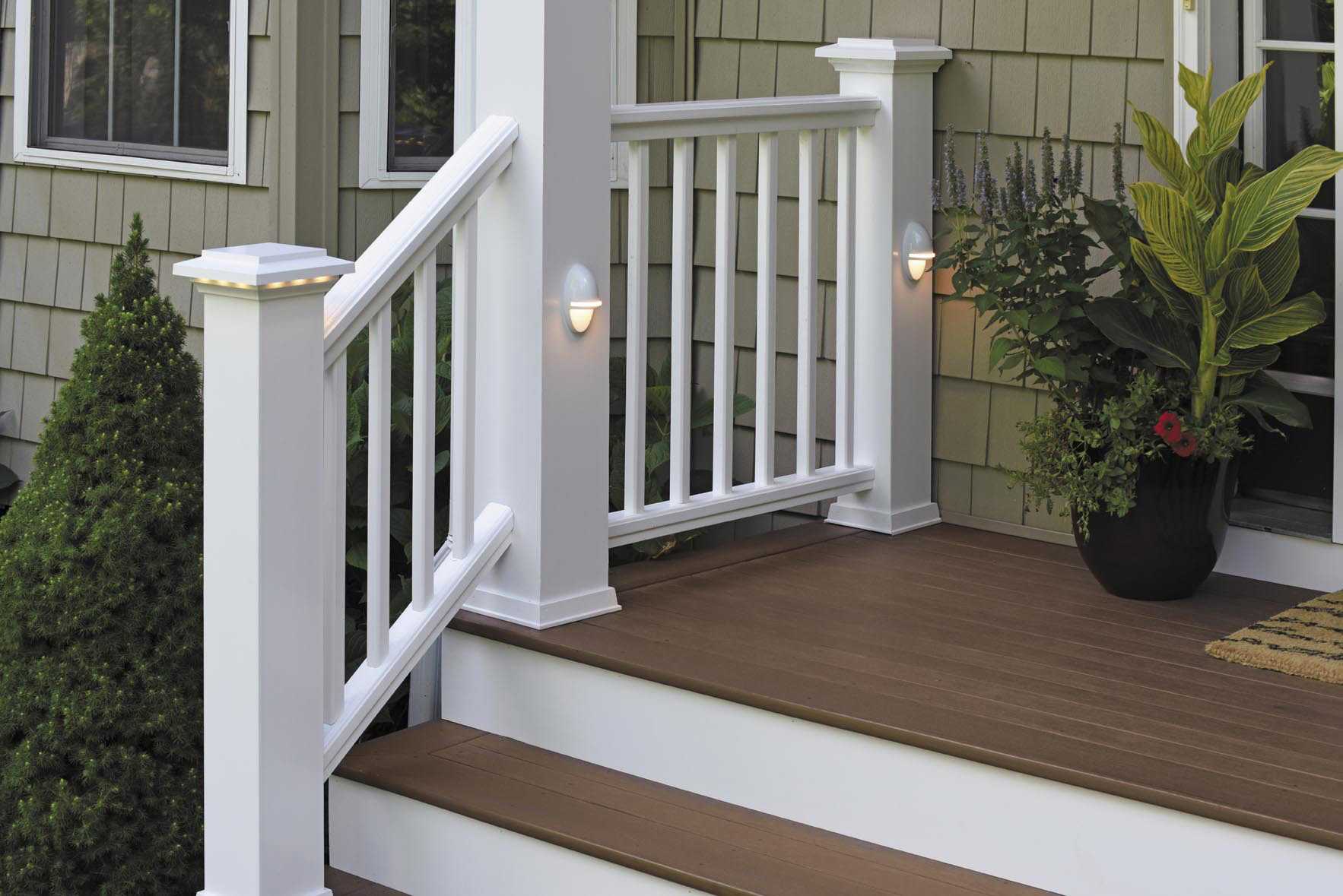 Front porch designs with outdoor lighting