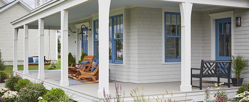 Front porch designs for farmhouse-style homes
