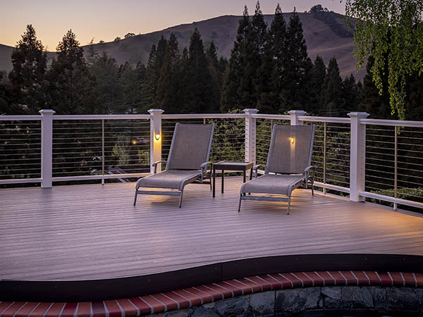 Composite railing by TimberTech on pool deck