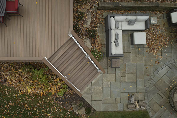 TimberTech Pecan deck from the PRO Legacy Collection with patio