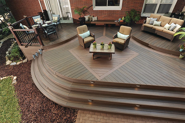 Diagonal Inlay - TimberTech AZEK Legacy Mocha Pecan