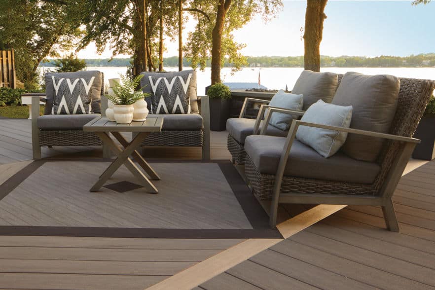 Deck design featuring TimberTech AZEK with patio furniture