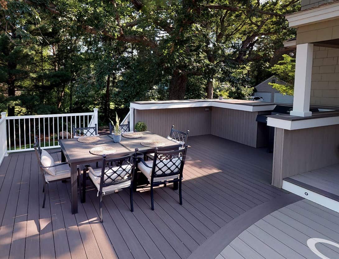 lakefront deck design outdoor kitchen