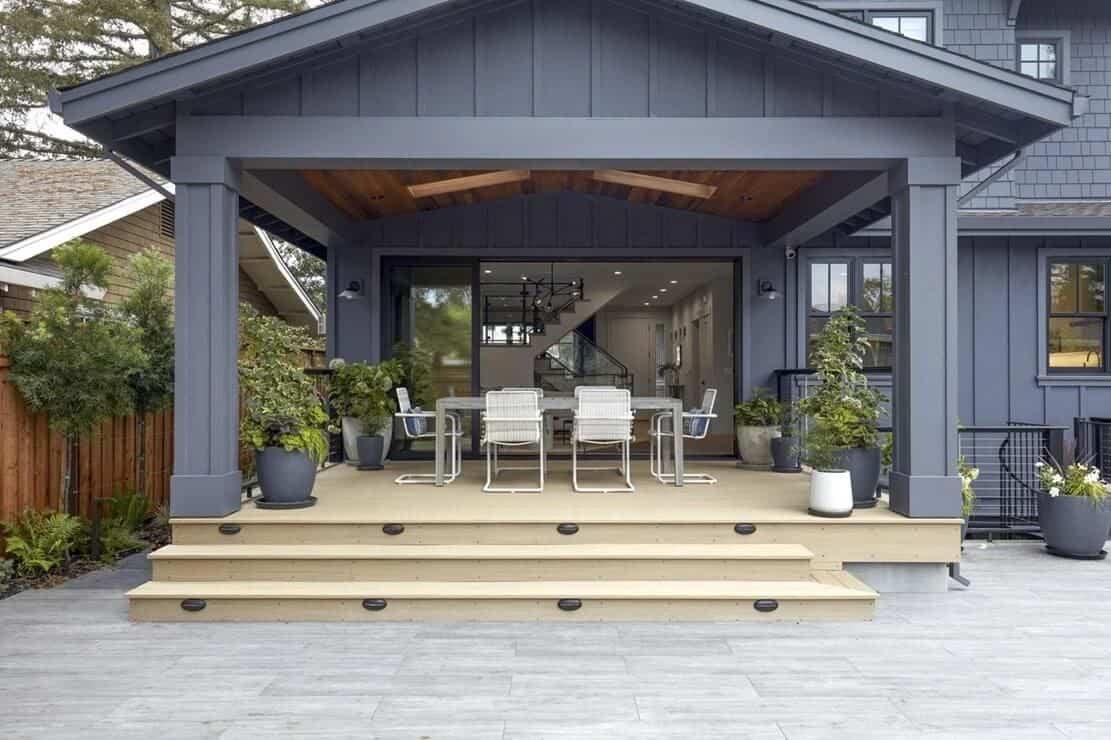 Deck featuring Timbertech AZEK Vintage Collection in Weathered Teak