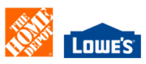 Home Depot and Lowe's Logo.