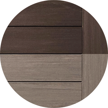 TimberTech AZEK Vintage Collection Dark Hickory Coastline Stack Swatch AZEK Deck Color Combinations