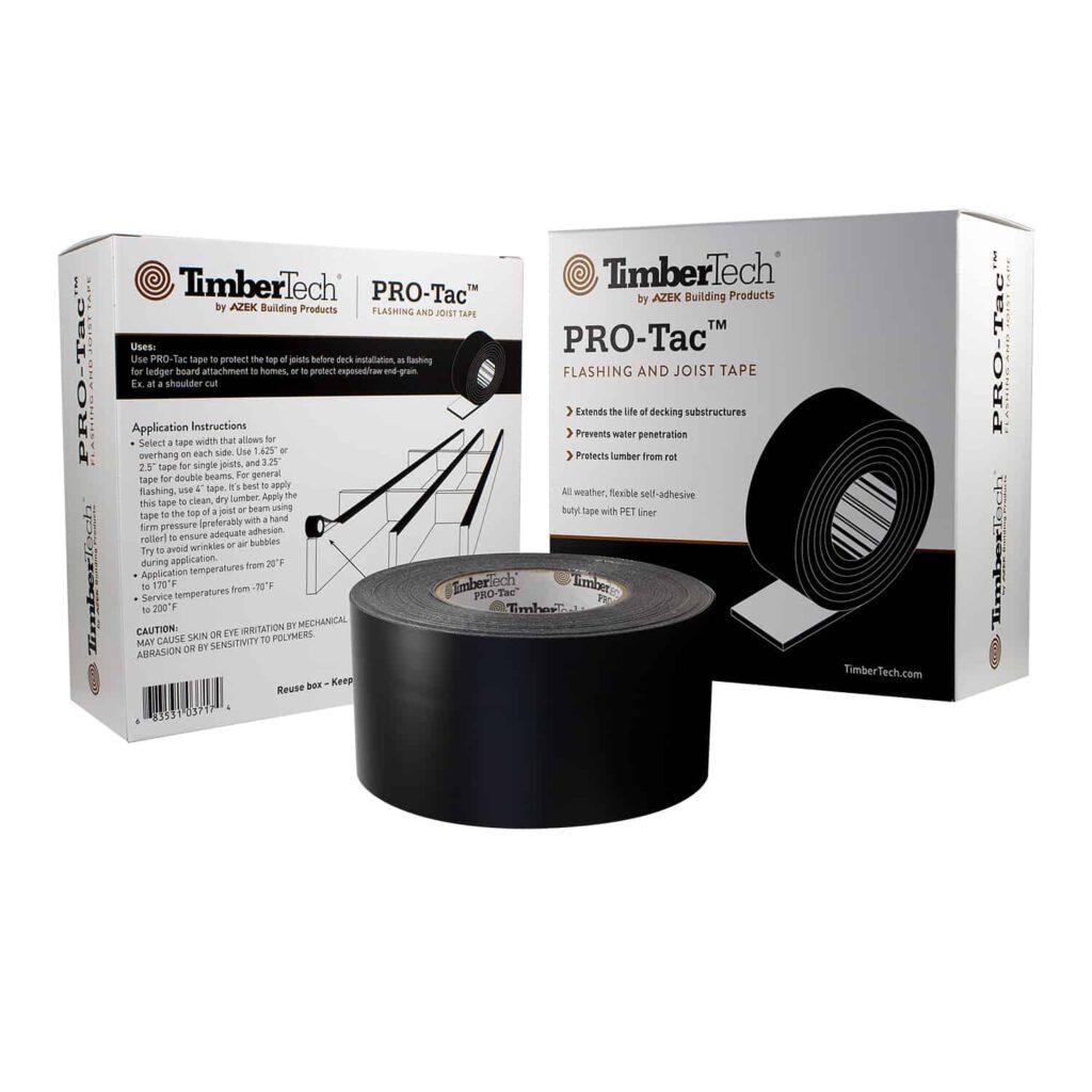 timbertech pro tac 2.5 inch roll with front and back of box - Deck Accessories