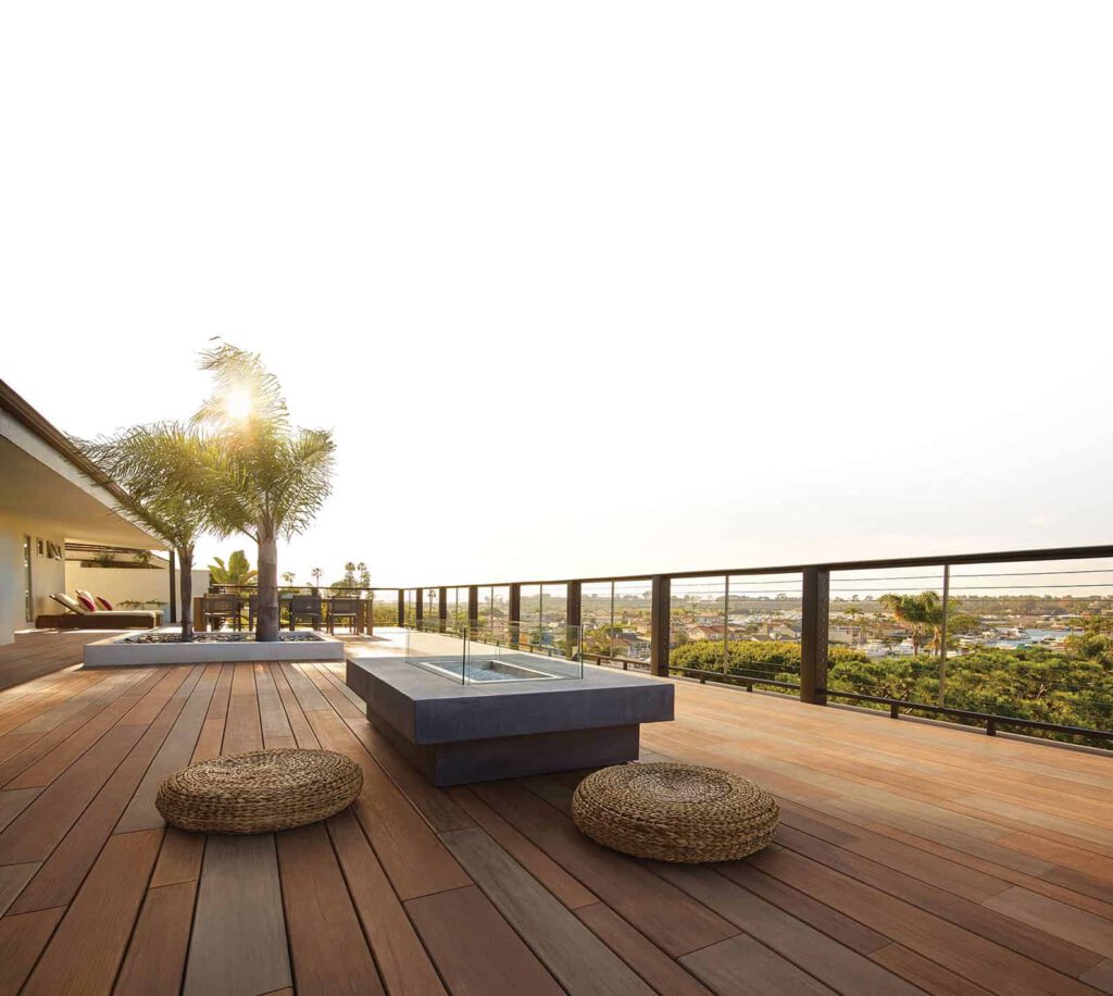 TimberTech AZEK Vintage Collection in Mahogany with outdoor seating