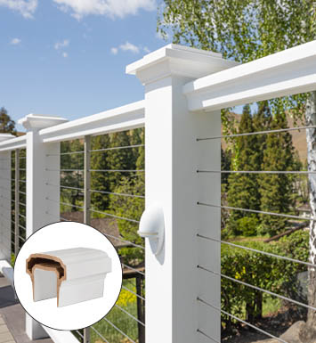 TimberTech Matte White Premier Rail from the Classic Composite Series
