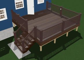 3d Rendering of 16x16 deck