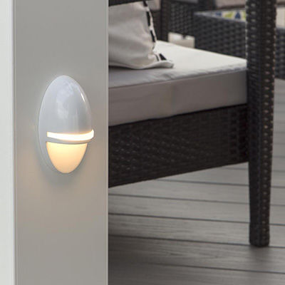 White accent deck post lights