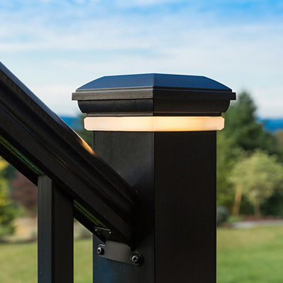 Black Post Cap Light RadianceRail Expess Deck Post Lights