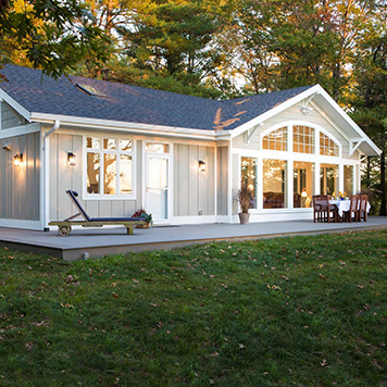 Different Styles of Decks Rustic L-Shape featuring TimberTech PRO Terrain Collection