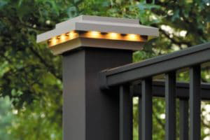 Deck Rail Lighting featuring Post Cap Light in Black