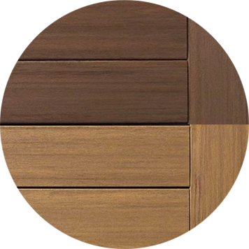 TimberTech AZEK Vintage Collection English Walnut Weathered Teak Stack Swatch AZEK Deck Color Combinations