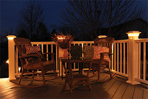 Deck Lights featuring Post Cap Riser & Under-Rail Light