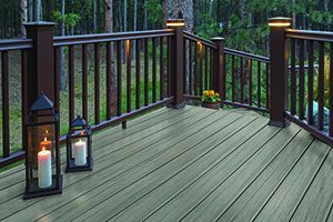 TimberTech PRO Reserve Collection Driftwood with Outdoor Lanterns