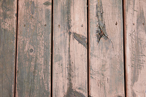 Distressed wood deck trim