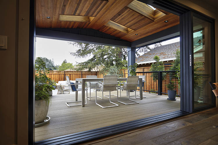 Partially covered deck ideas covered outdoor deck under angled roof