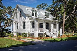 Front porch project by TimberTech featuring Porch boards in Oyster