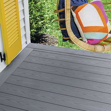 Backyard porch by TimberTech in Slate Gray