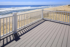 Can-You-Stain-Composite-Decking-TimberTech-AZEK-Harvest-Collection-SlateGray-Premier-Railing-Beachside-Deck Can you stain composite decking no need with TimberTech styles for the minimalist