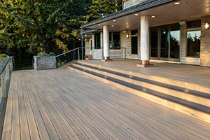 Can-You-Stain-Composite-Decking-TimberTech-PRO-Legacy-Collection-Tigerwood-Lighted-Stairs Can you stain composite decking no need with TimberTech styles for the contemporary