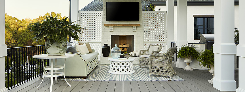 Cool deck features ideas by TimberTech outdoor electronics