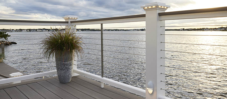 Deck railing ideas and deck baluster ideas lakeside composite deck with planter