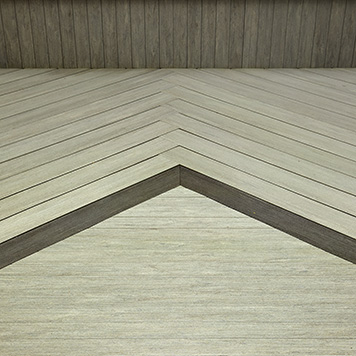 Herringbone deck pattern inlay detail