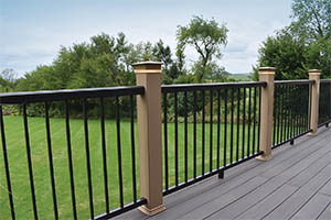 Creative Deck Ideas Featuring TimberTech Impresison Rail Express with Panel RadianceRail Post-Kona