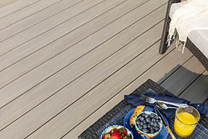 Heat resistant composite decking in Coastline from the TimberTech AZEK Vintage Collection