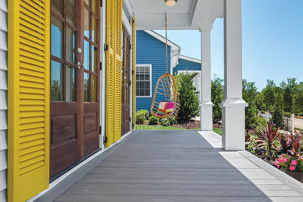 TimberTech AZEK Harvest Collection Slate Gray Front Porch